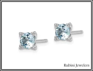 Sterling Silver Blue Topaz Post Earrings