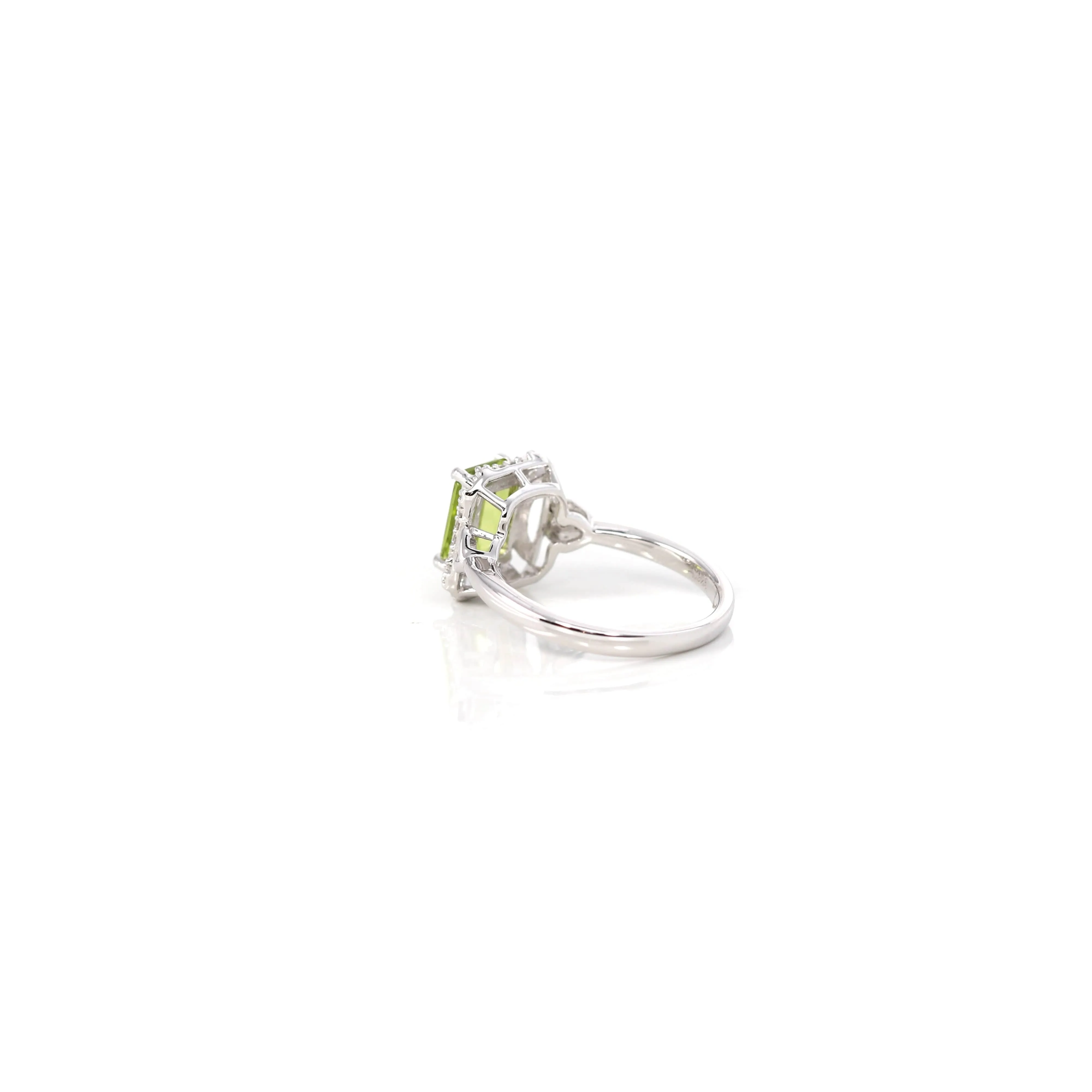 Sterling Silver Emerald Fancy Cut Peridot Ring