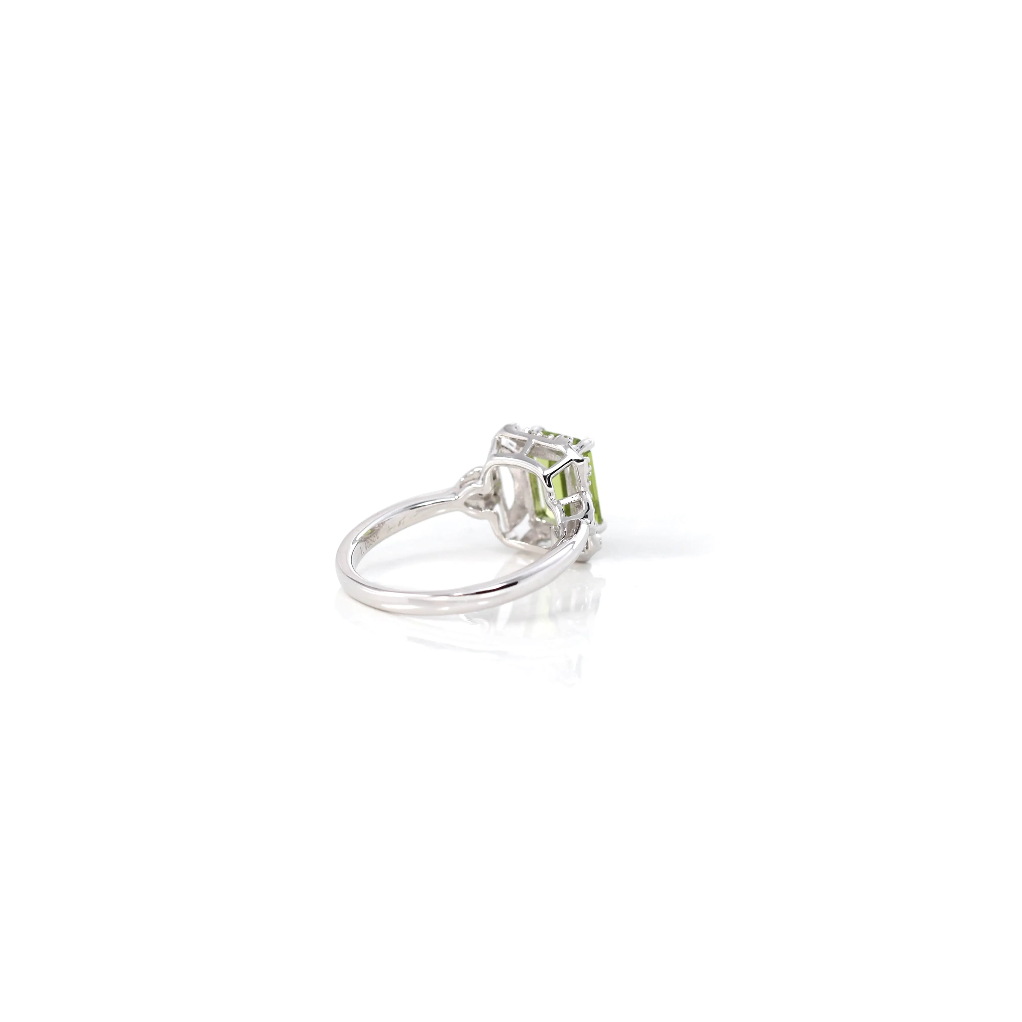 Sterling Silver Emerald Fancy Cut Peridot Ring