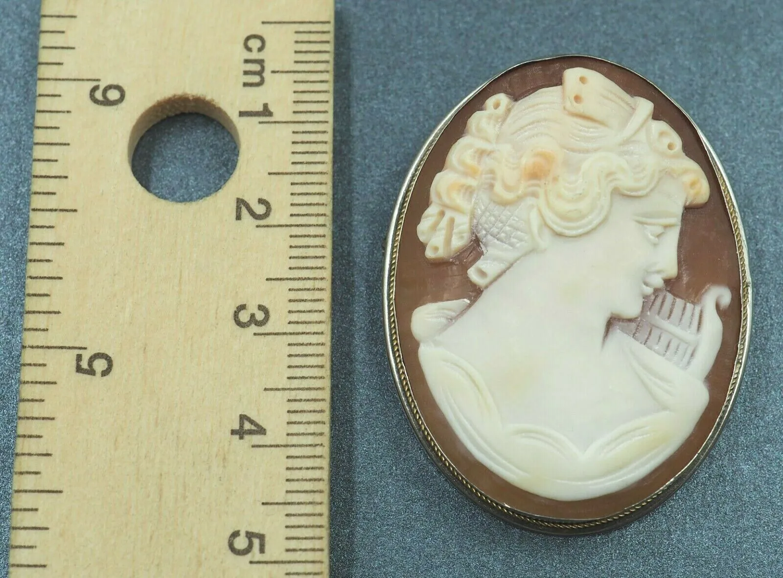 Sterling Silver Shell Cameo Brooch