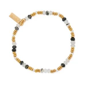 Stone Of Empowerment Black Rutilated Quartz Bracelet - Gold/Silver - GMBBRQCD