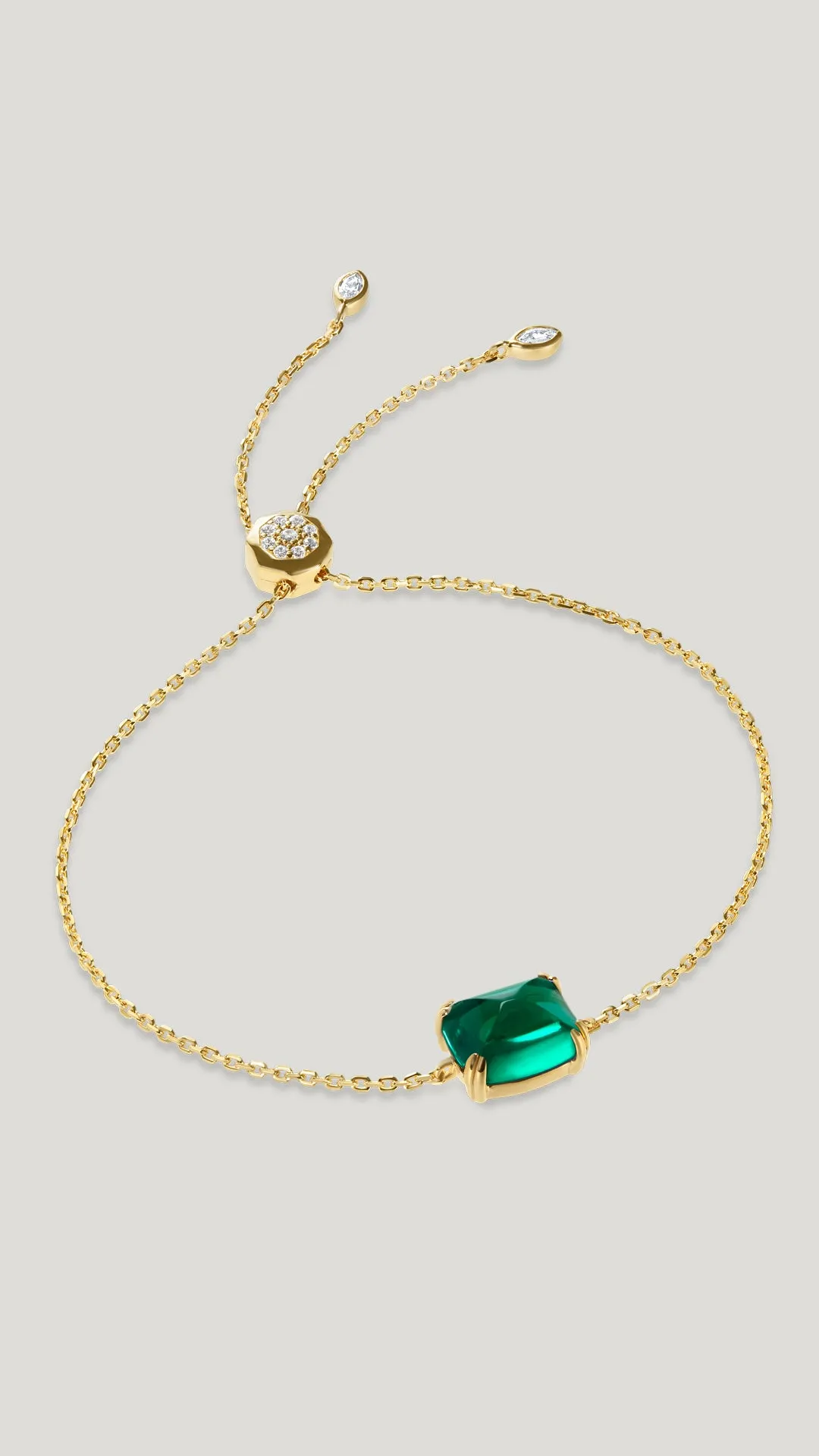 Sugarloaf Bracelet Emerald Gold Vermeil