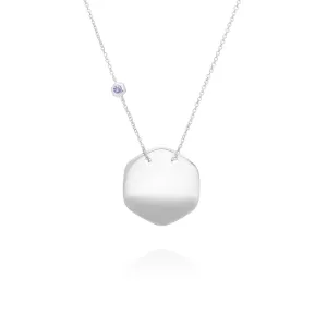 Tansanit Gravur Halskette in 925 Sterling Silber