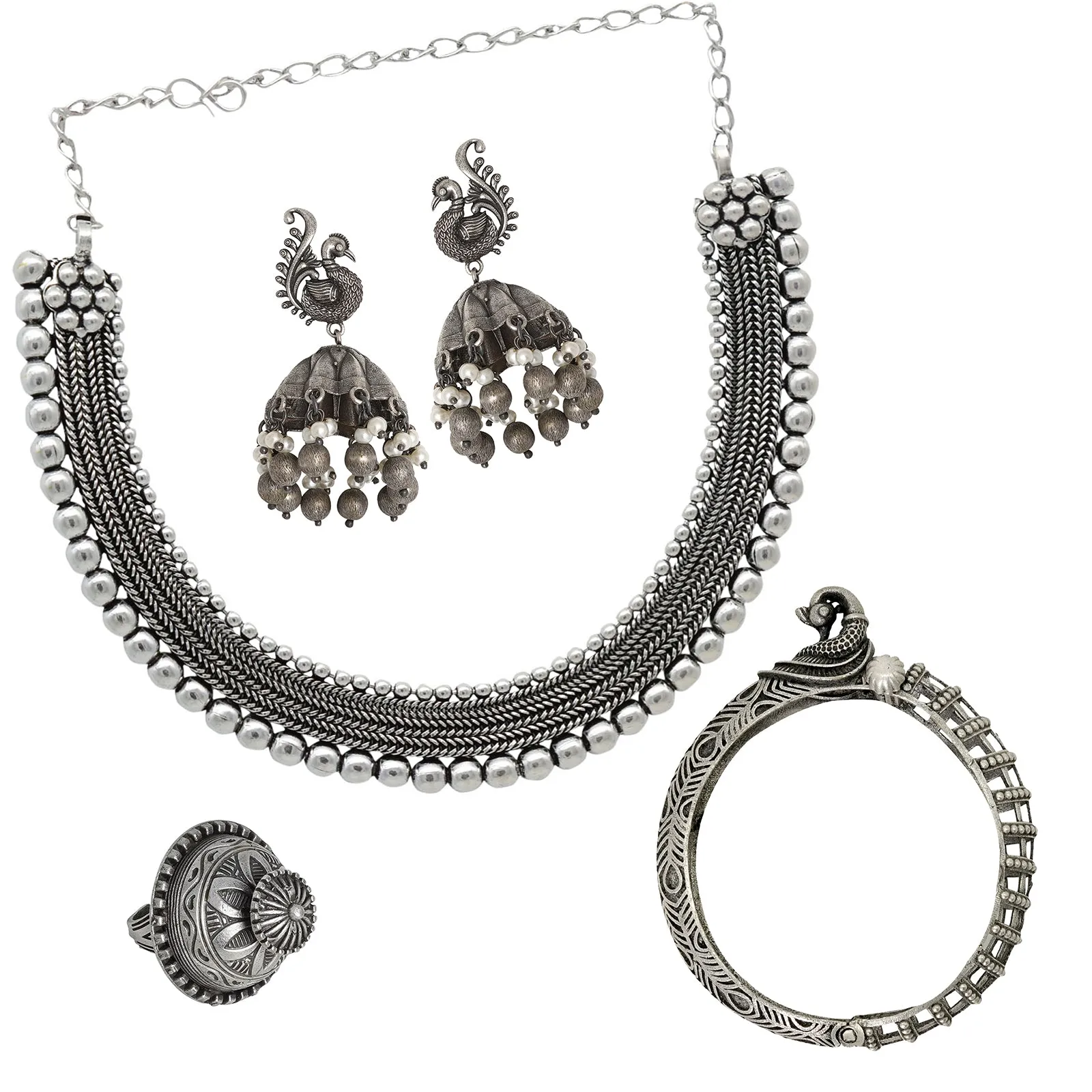 Teejh Dwaraka Oxidised Silver Jewellery Gift Set