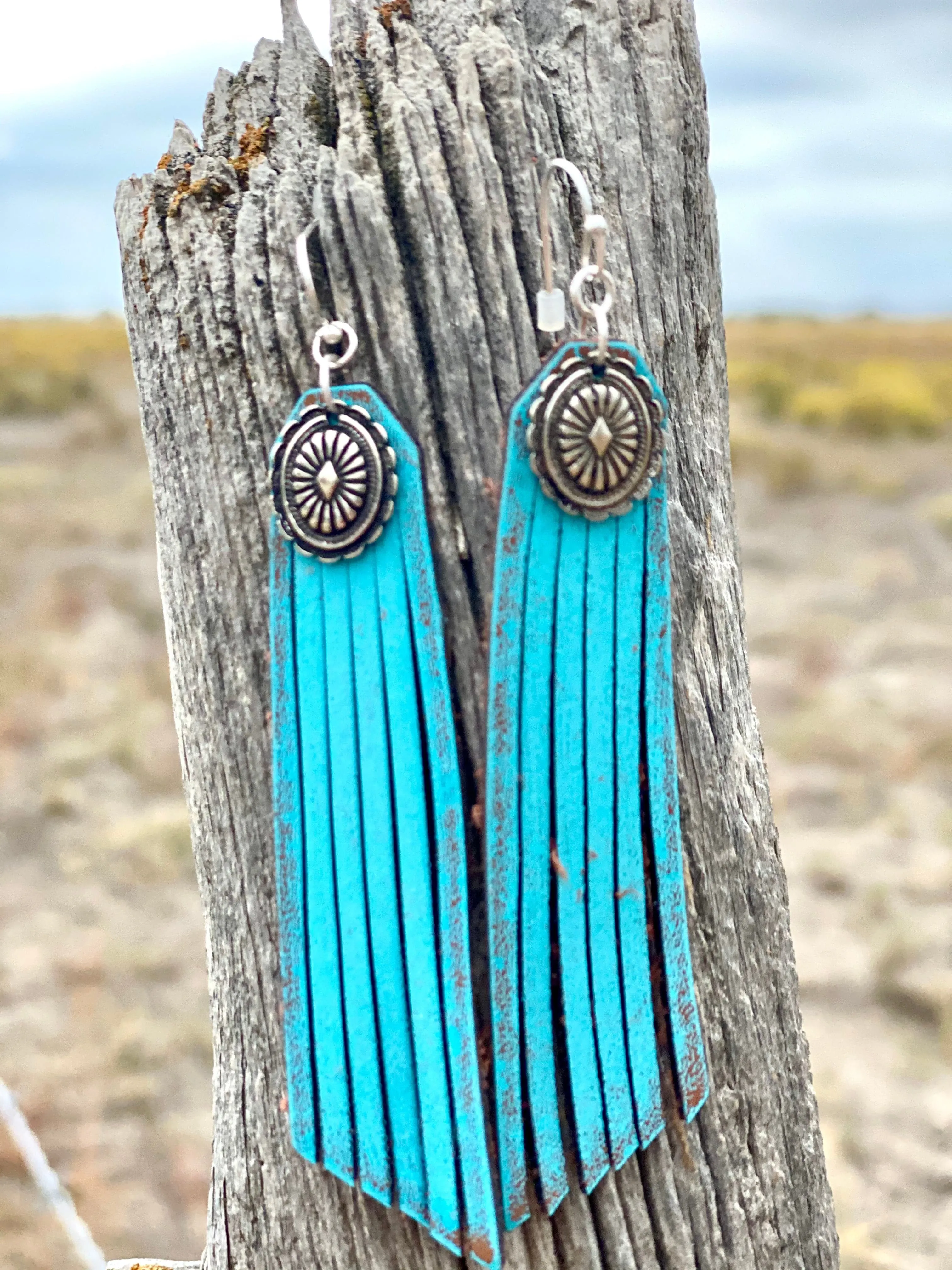 The Concho Turquoise Fringe Earrings