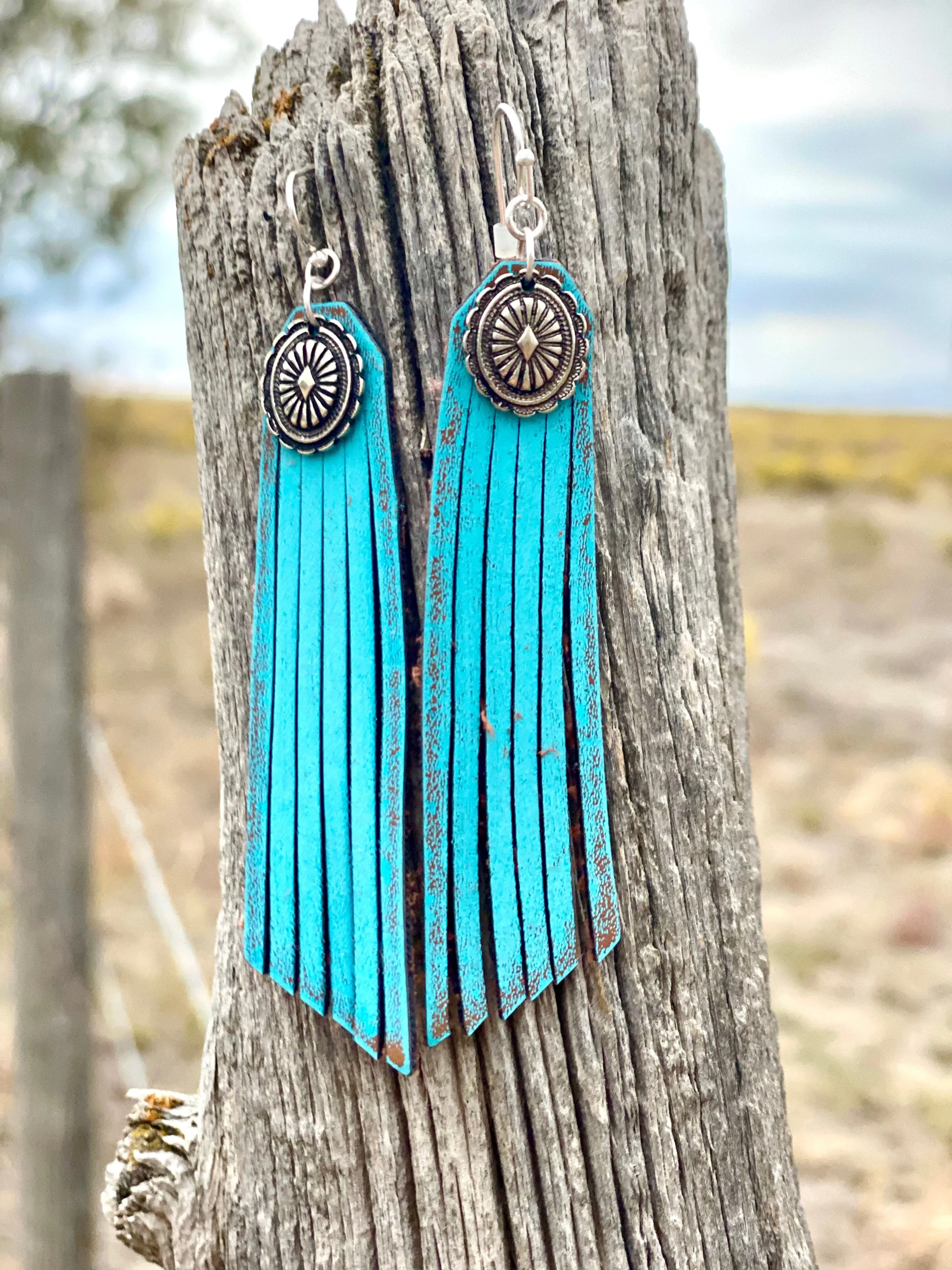 The Concho Turquoise Fringe Earrings