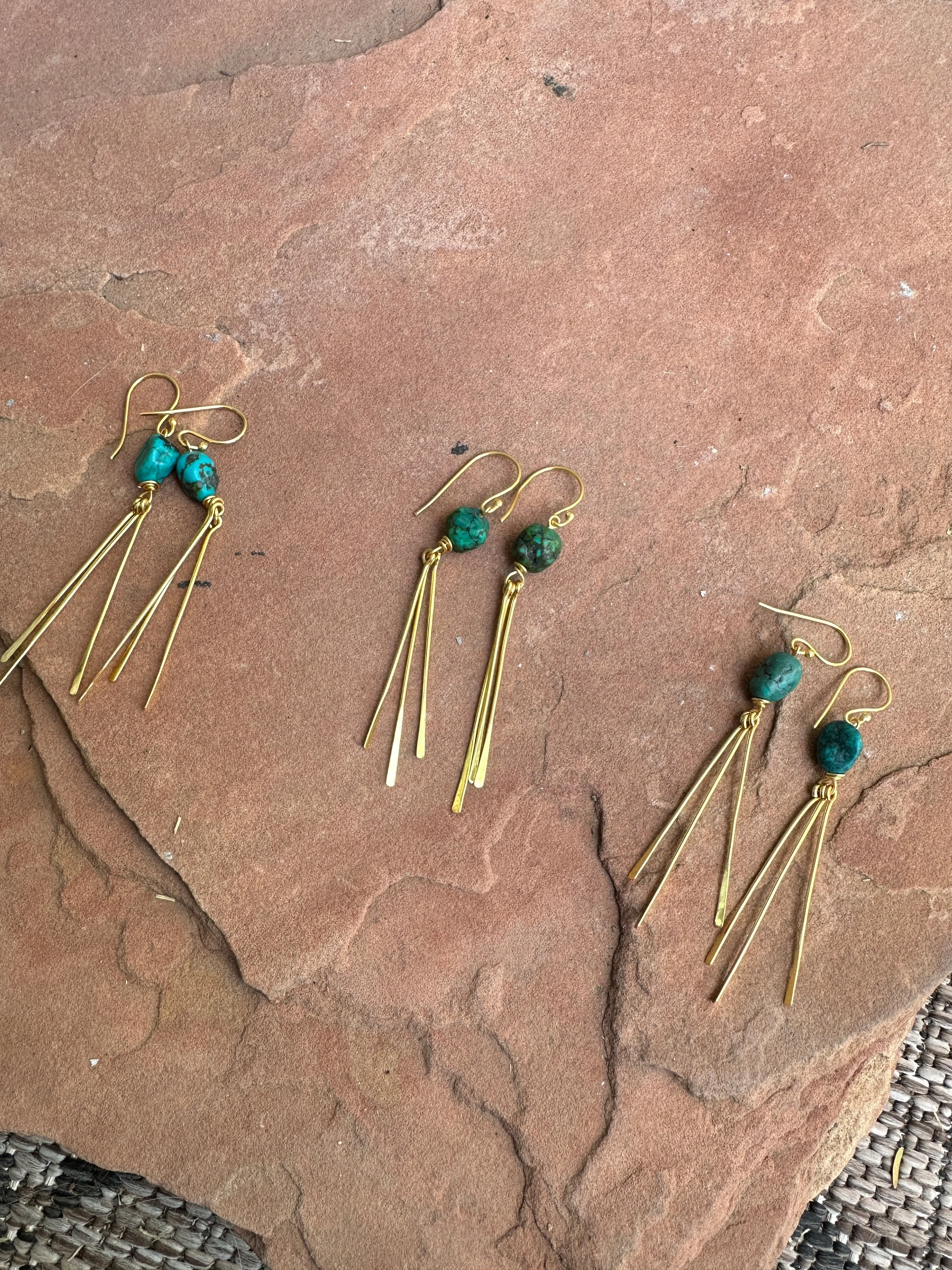 “The Golden Collection” Western Fringe & 14k Gold Plated Sterling Silver Earrings