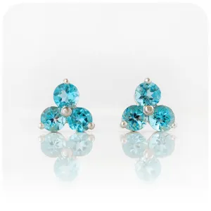 The Trilogy Swiss Blue Topaz Stud Earrings