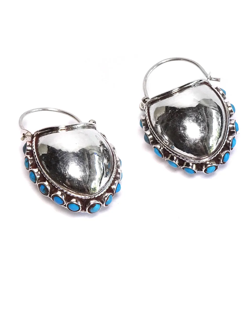 Tibetan Bucket Earrings with Stones