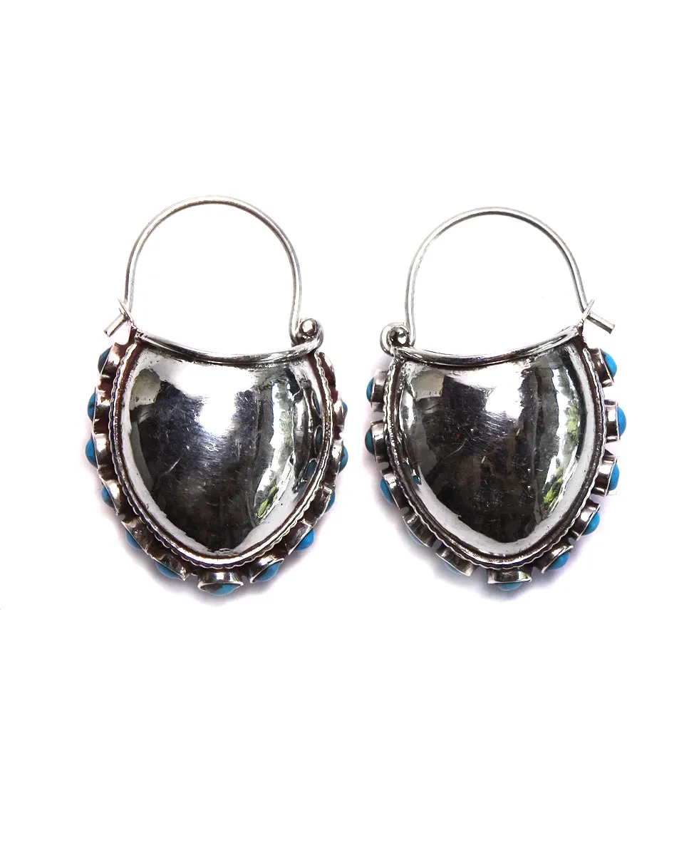Tibetan Bucket Earrings with Stones