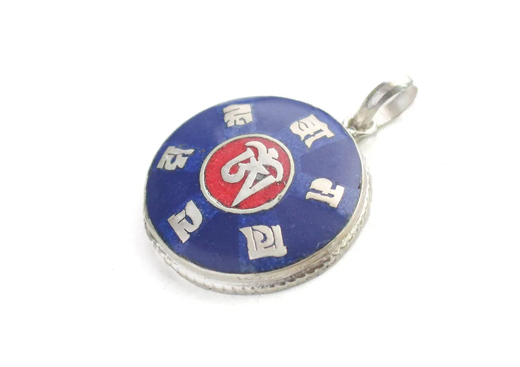 Tibetan Om Inlaid Om Mani Pendant