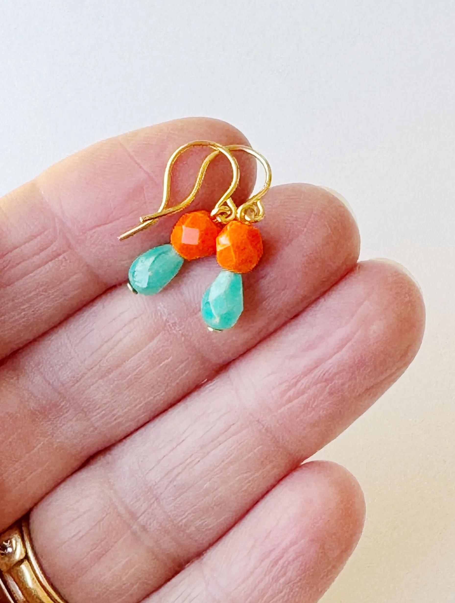 Tiny Color Drop Earrings