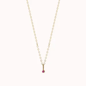 Tiny Lou Birthstone Charm Necklace