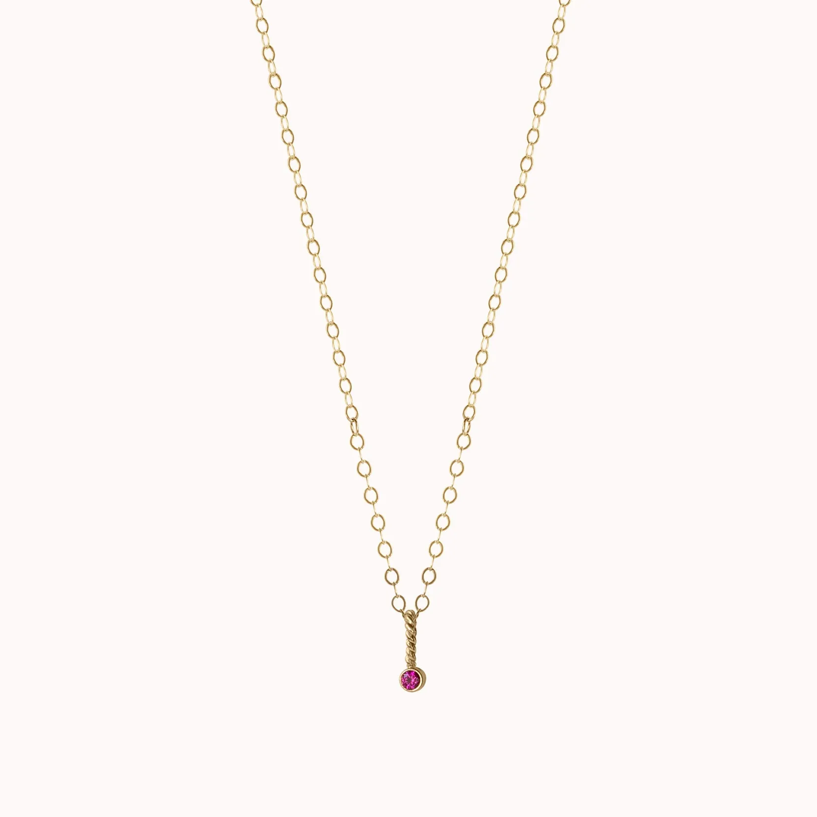 Tiny Lou Birthstone Charm Necklace
