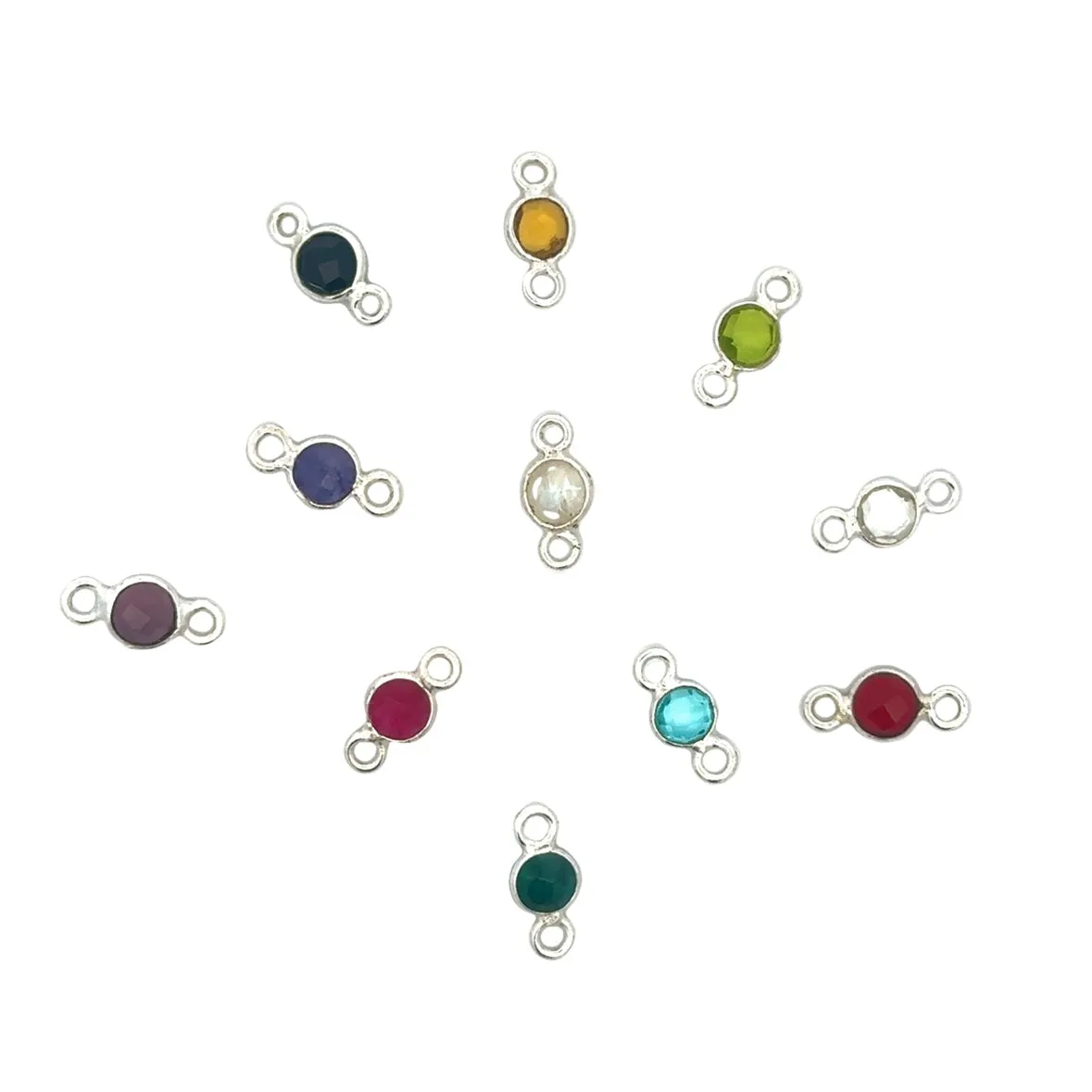 Tiny Round Channel Set Clear Quartz Connector