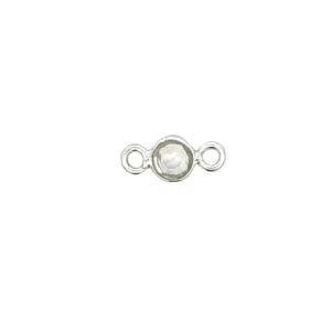 Tiny Round Channel Set Clear Quartz Connector