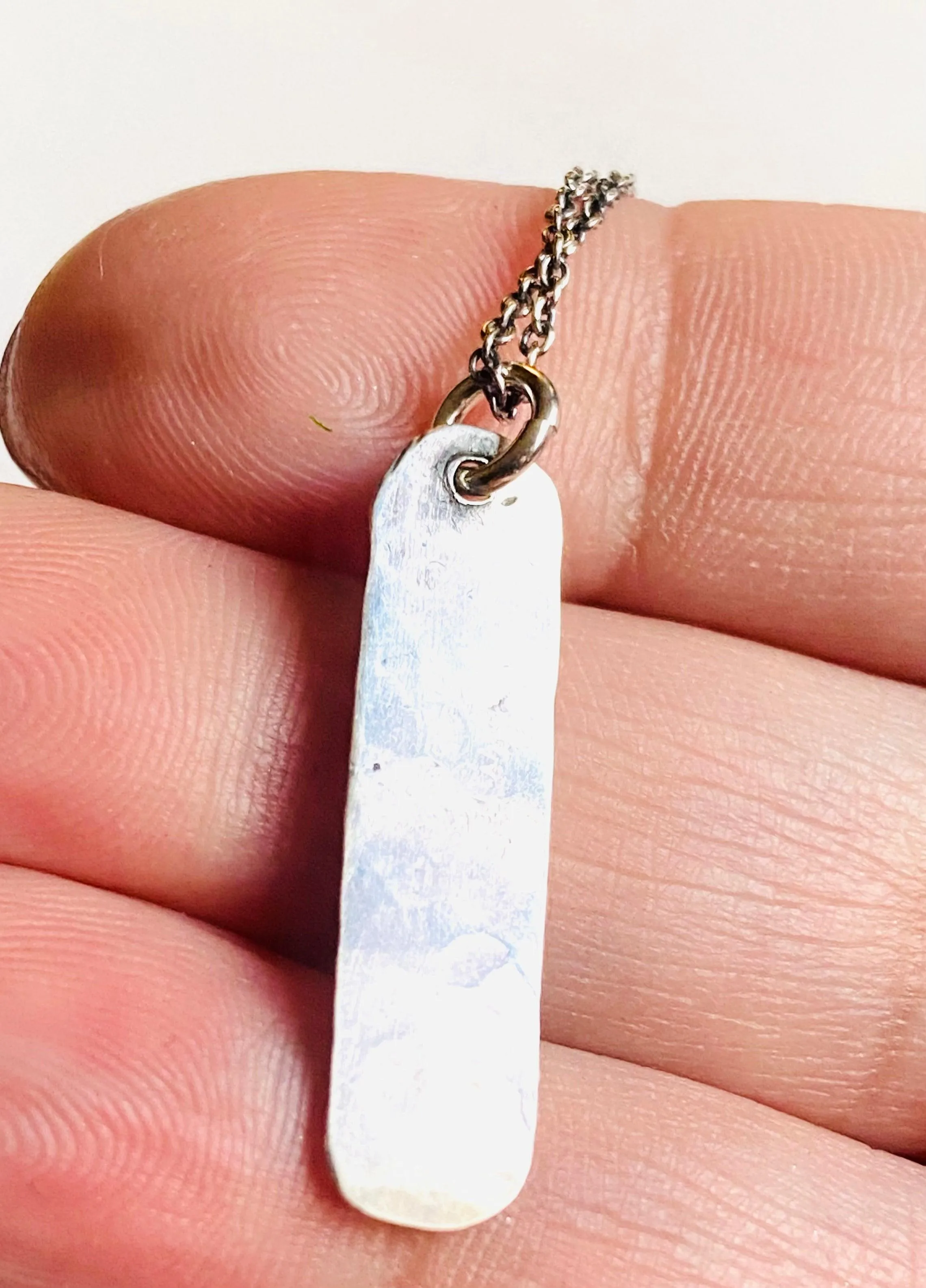 Tourmaline Flower Tag Necklace, Silver Flower , Silver Necklace, Gemstone Tag Necklace