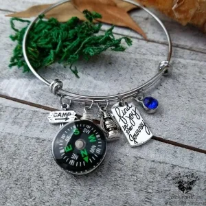Travel charm bangle bracelet