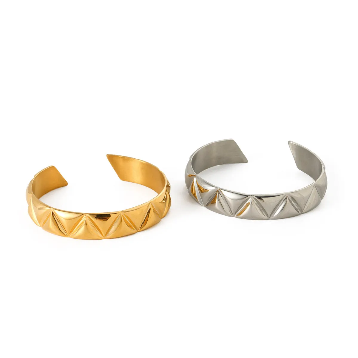 Triangle Embossed Cuff Bracelet
