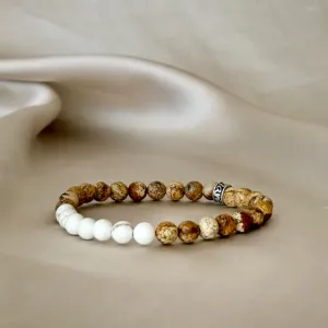 True Comfort Gemstone Bracelet with Magnesite and Picture Jasper beads