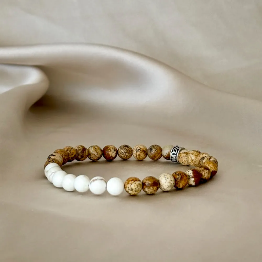 True Comfort Gemstone Bracelet with Magnesite and Picture Jasper beads
