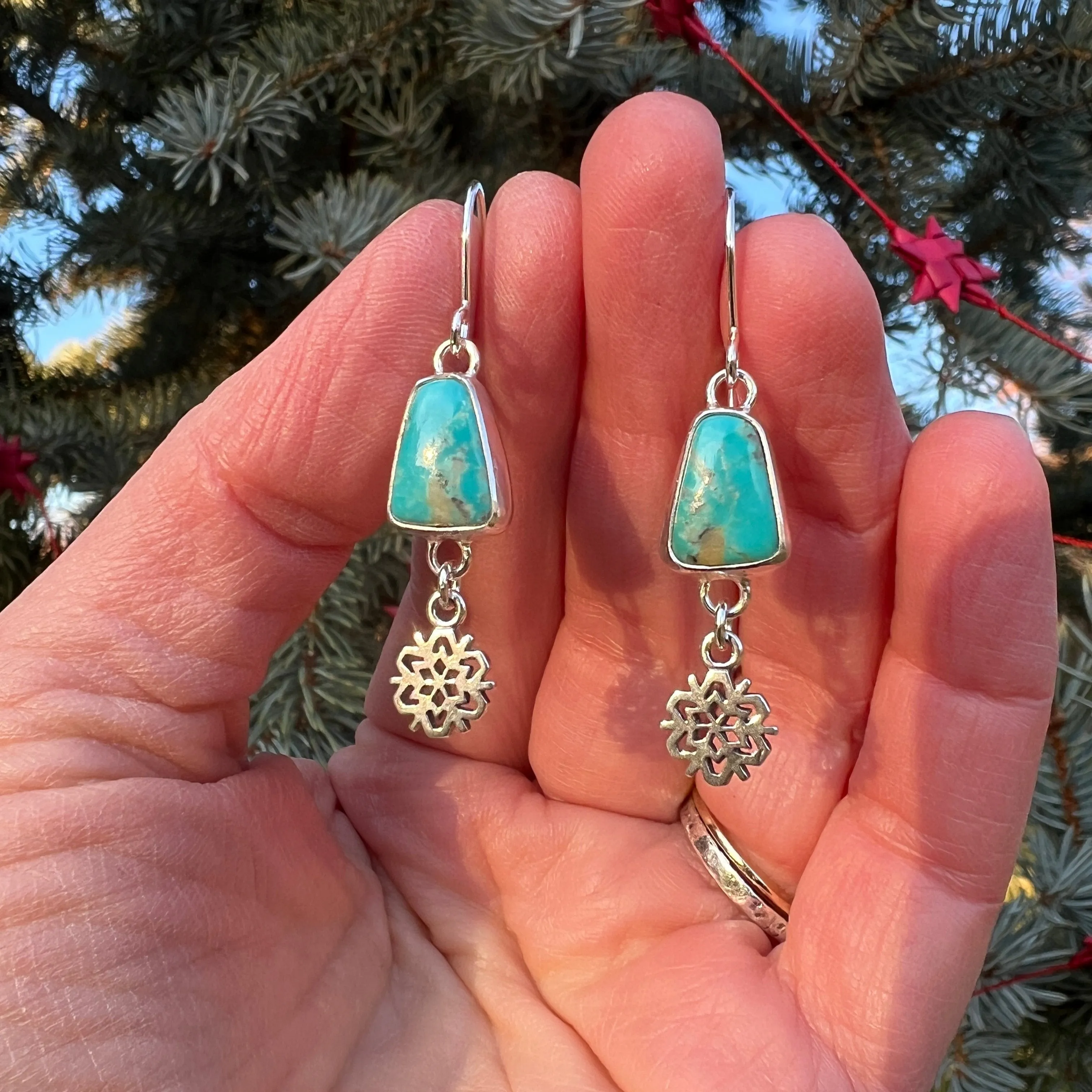 Turquoise Snowfall Earrings
