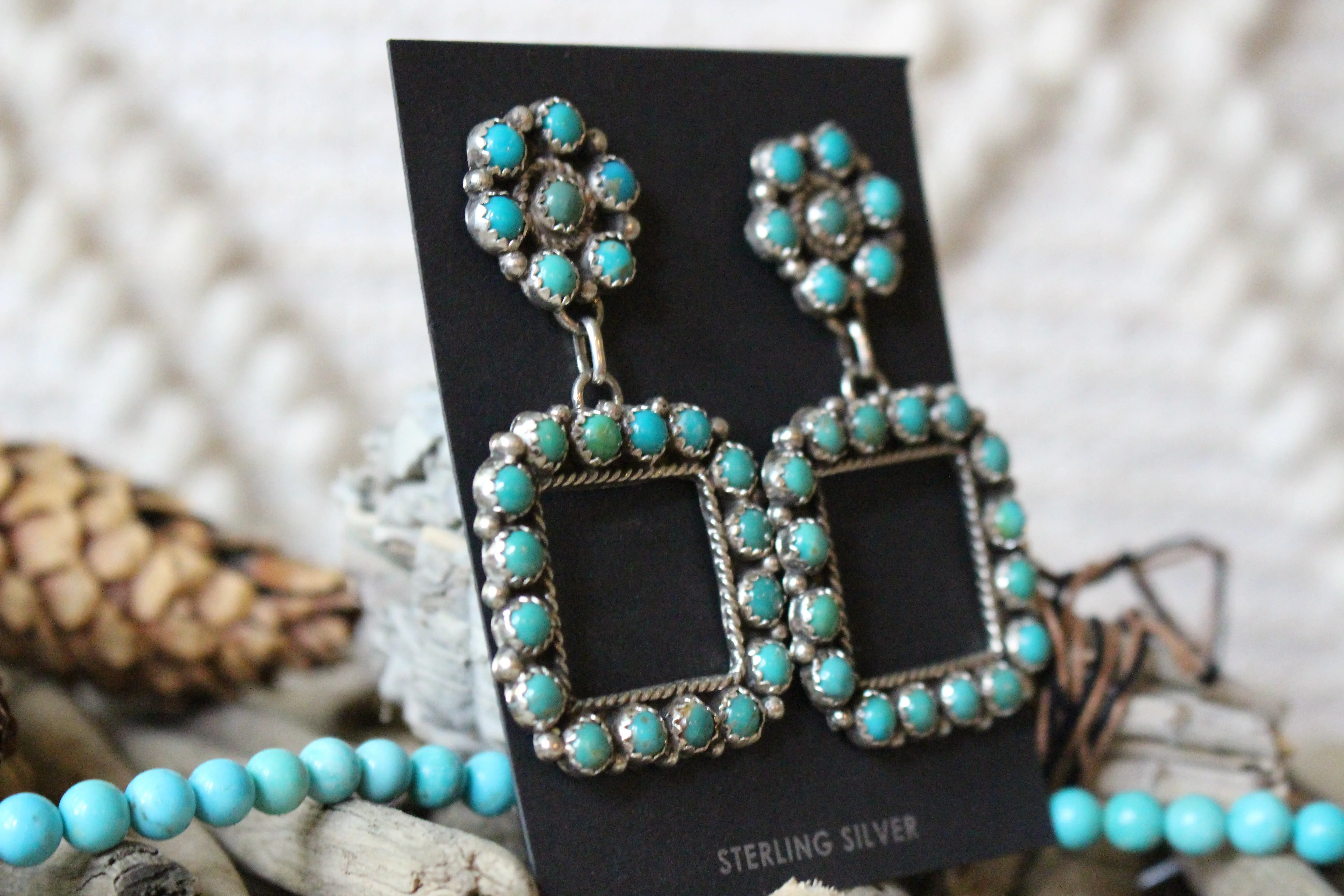 Turquoise Square Earrings