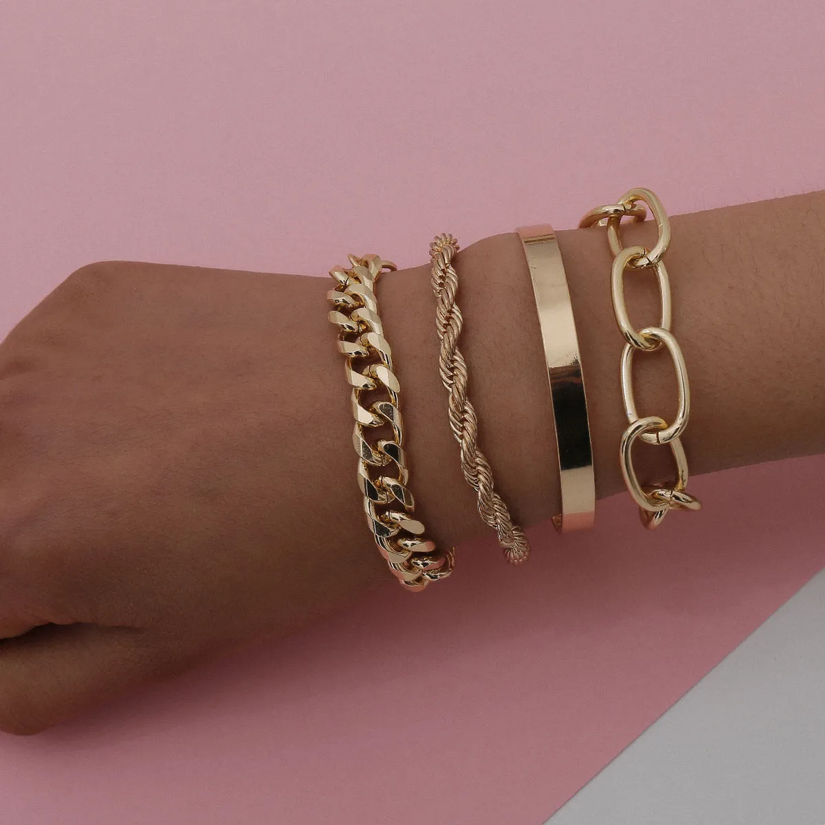 Twist Chain Exaggerated O-shaped Chain Cover Bracelet Thread