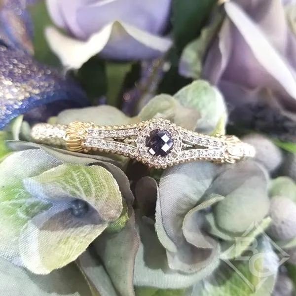 Vahan Sterling Silver & 14K Yellow Gold Purple Iolite Art Deco Style Bracelet