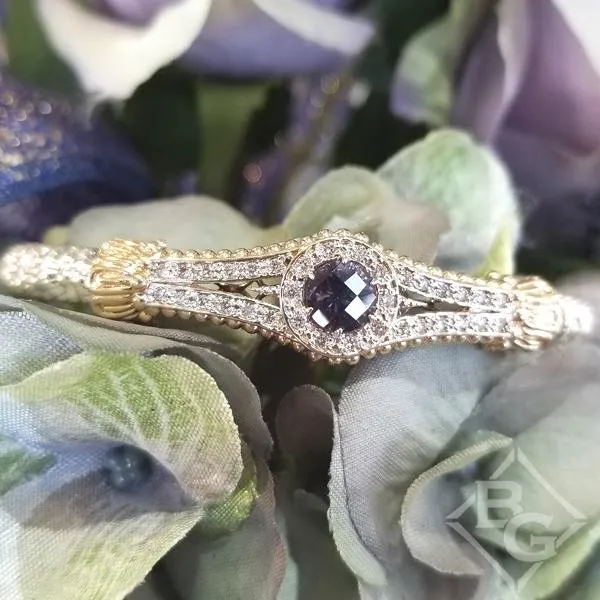 Vahan Sterling Silver & 14K Yellow Gold Purple Iolite Art Deco Style Bracelet