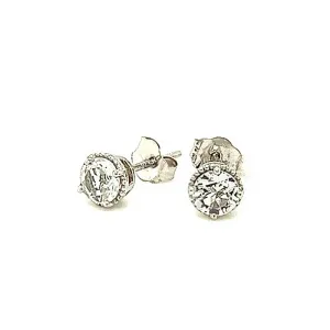 White Topaz Stud Earrings