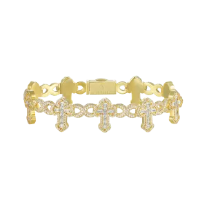 Women's Infinity Link Emerald Cut Cross Bracelet - 8mm
