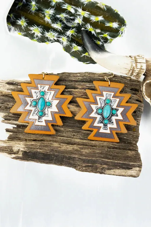 Yosemite Trail Faux Leather Earrings