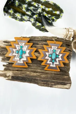 Yosemite Trail Faux Leather Earrings